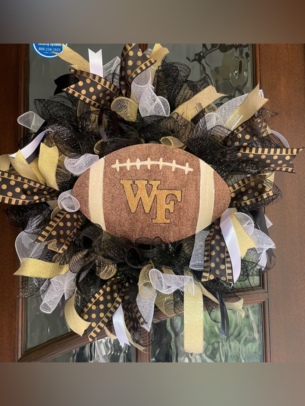 Wofford Football Wreath - Black & Gold